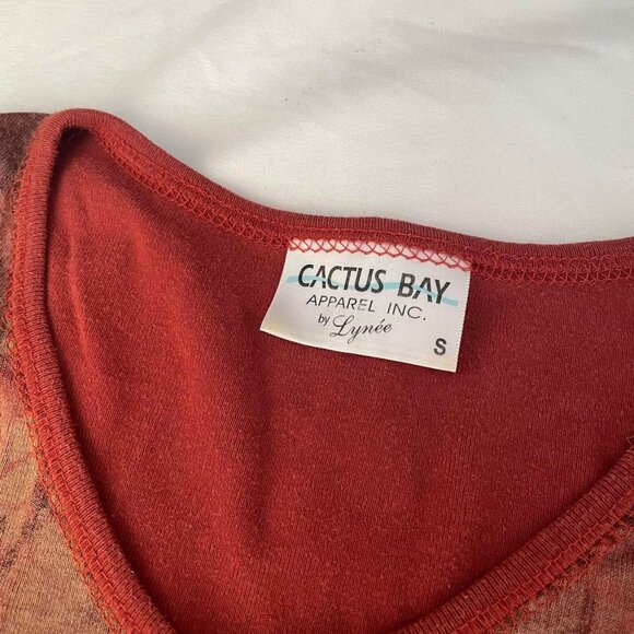 90s/y2k burnt orange printed graphic top - Picture 4 of 4